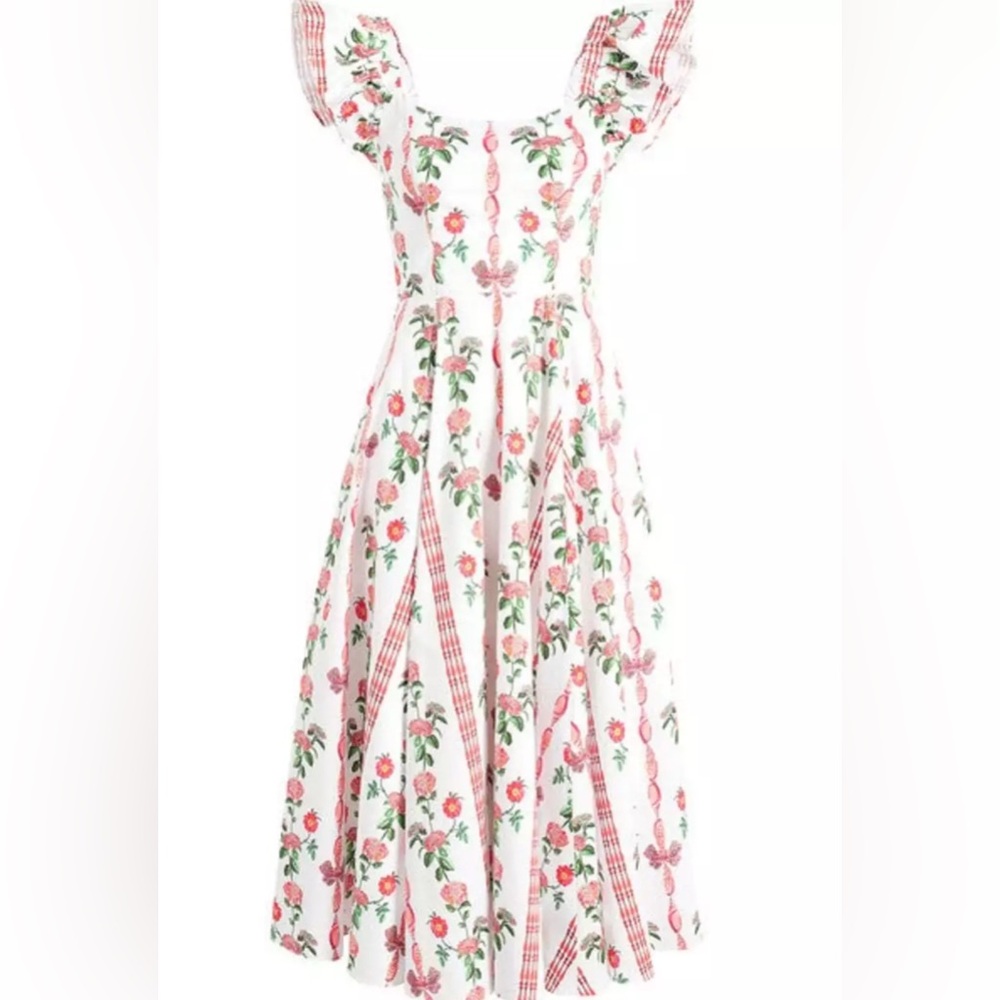 Hill House Daphne Dress in Red Vine Shell Print EUC Size S Worn1x